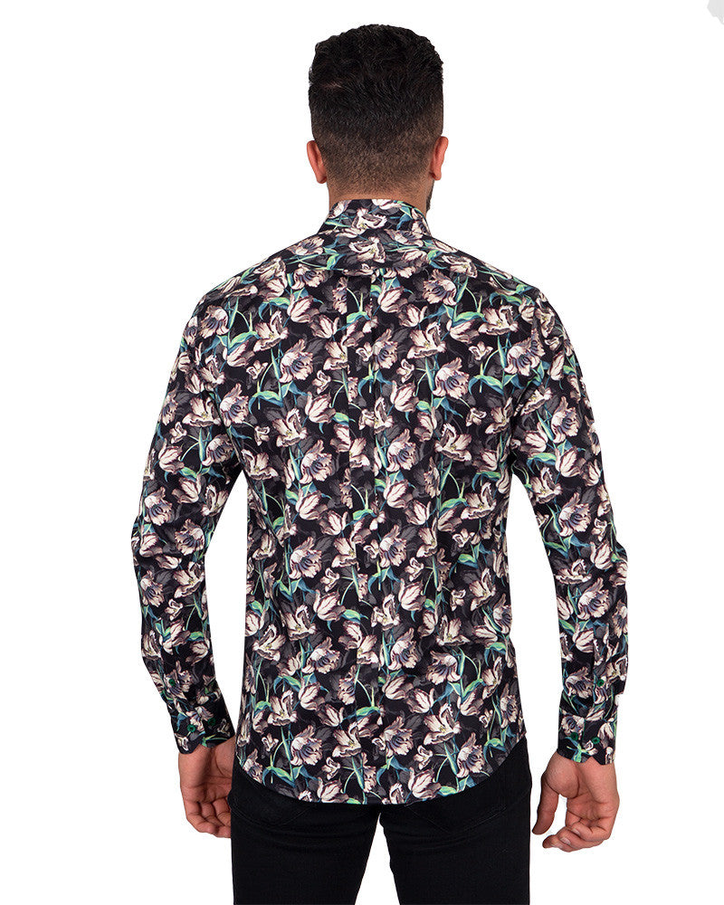 Floral Jasmine Print Pure Cotton Shirt-Makrom