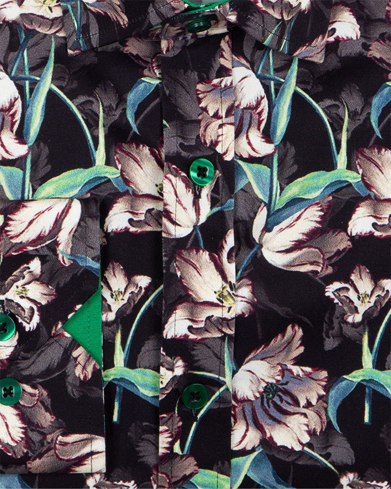 Floral Jasmine Print Pure Cotton Shirt-Makrom