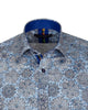 Floral Mosaic Print Shirt with Matching Handkerchief-Makrom