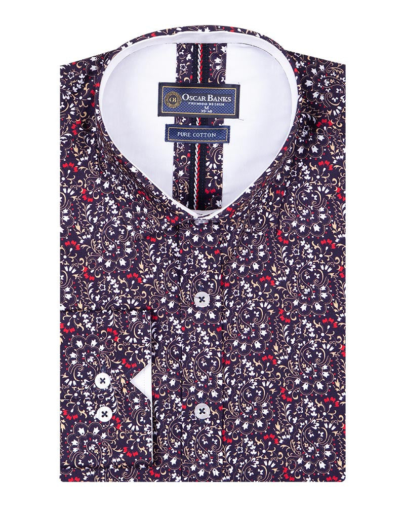 Floral Print Pure Cotton Shirt-Makrom
