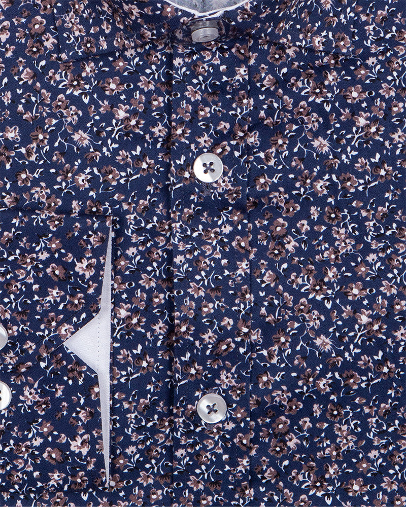 Floral Vine Pure Cotton Print Shirt-Makrom