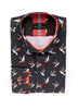 Flying Bird Print Men's Shirt-Makrom