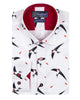 Flying Bird Print Pure Cotton Shirt-Makrom
