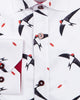 Flying Bird Print Pure Cotton Shirt-Makrom