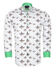Flying Mallard Print Shirt with Matching Handkerchief-Makrom