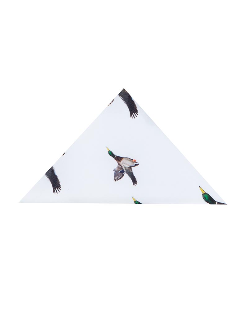 Flying Mallard Print Shirt with Matching Handkerchief-Makrom