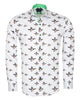 Flying Mallard Print Shirt with Matching Handkerchief-Makrom