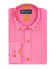 Fuchsia Classic Linen Long Sleeve Shirt-Makrom