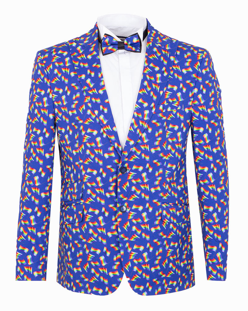 Gay Pride Rainbow Flag Design Fashion Blazer-Makrom