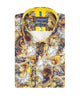Gold Paisley Print Shirt with Matching Handkerchief-Makrom