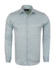Green Casual Twill Double Cuff Long Sleeve Shirt-Makrom