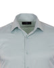 Green Casual Twill Double Cuff Long Sleeve Shirt-Makrom