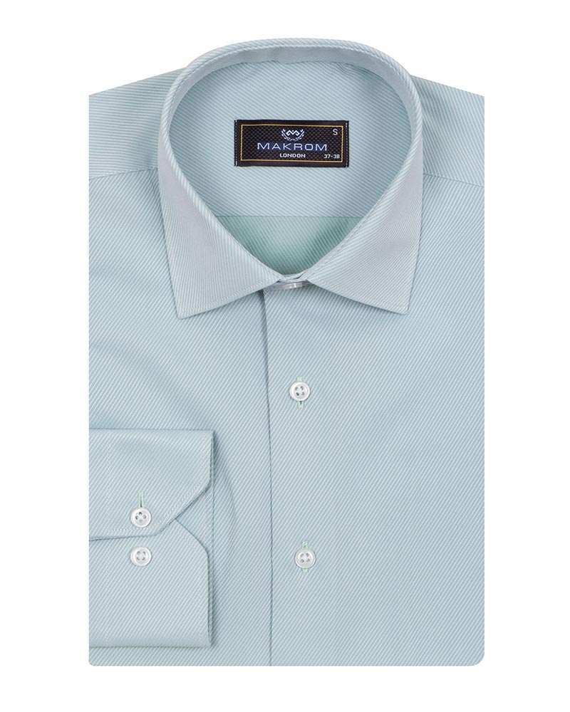 Green Classic Twill Single Cuff Shirt-Makrom