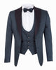 Green Flora Contrasting Lapel Blazer & Waistcoat-Makrom