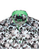 Green Floral Print Men's Shirt with Matching Handkerchief-Makrom