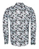 Green Floral Print Men's Shirt with Matching Handkerchief-Makrom
