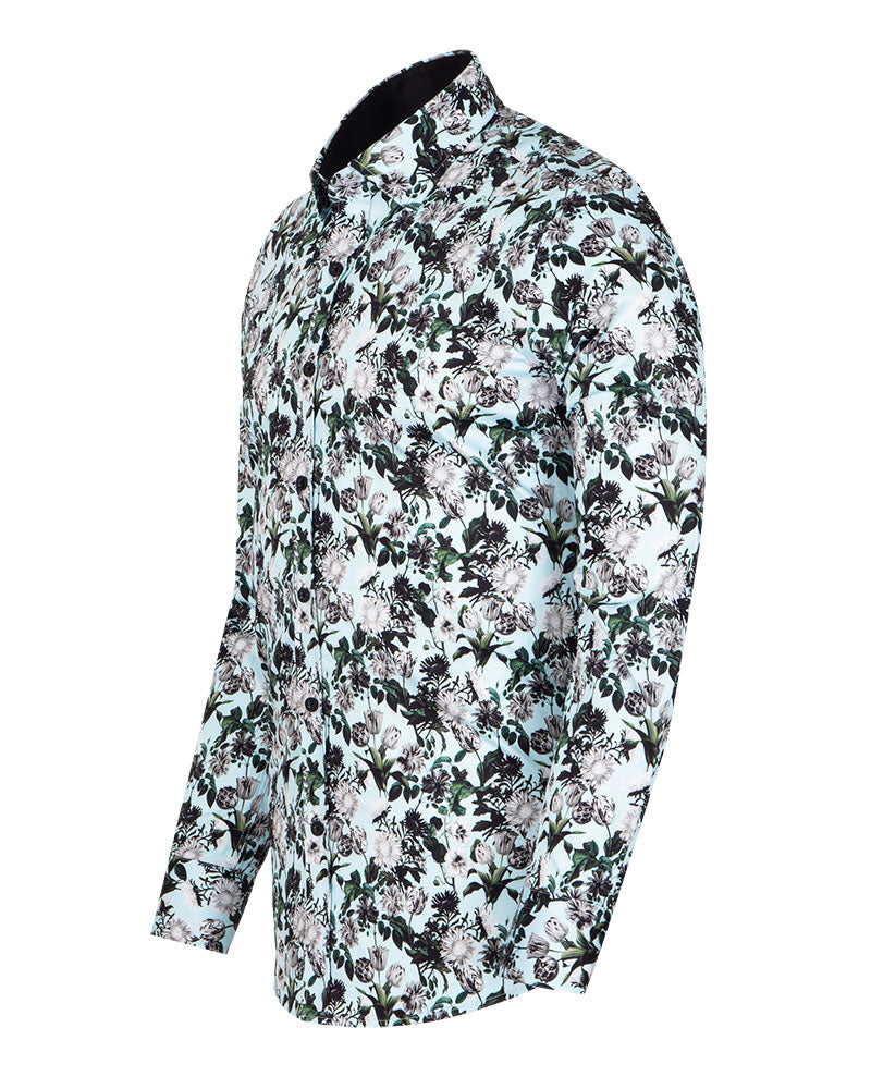 Green Flower Print with Matching Handkerchief-Makrom