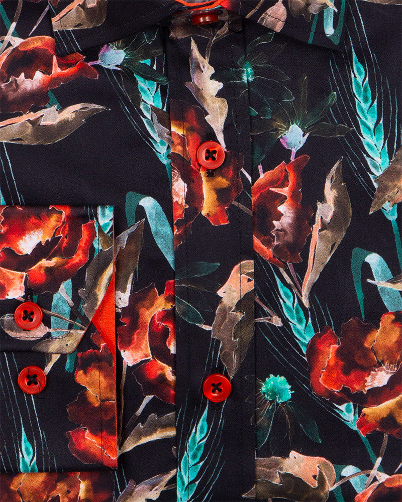 Green Neon Floral Pure Cotton Print-Makrom