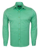 Green Plain Double Cuff Shirt-Makrom