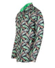 Green Tropical Leaf Print Shirt-Makrom