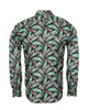 Green Tropical Leaf Print Shirt-Makrom