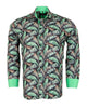 Green Tropical Leaf Print Shirt-Makrom