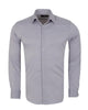 Grey Casual Twill Double Cuff Long Sleeve Shirt-Makrom