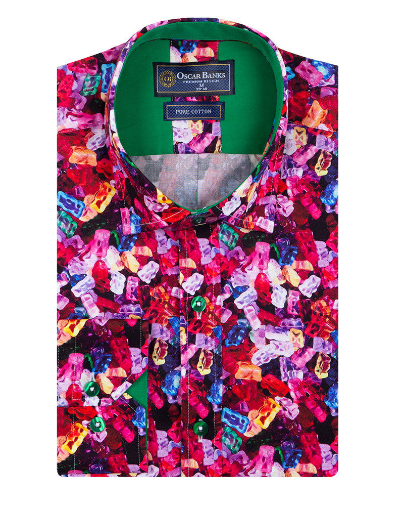 Gummy Bear Print Pure Cotton Shirt-Makrom