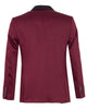 Burgundy Contrasting Lapel Blazer & Waistcoat