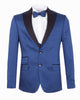 Royal Blue Contrasting Lapel Blazer & Waistcoat