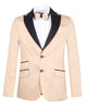 Gold Contrasting Lapel Blazer & Waistcoat