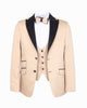 Gold Contrasting Lapel Blazer & Waistcoat