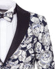 Cream Vintage Rose Men's Blazer with Contrasting Lapel