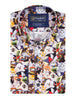 Kitten Print Men's Shirt with Matching Handkerchief-Makrom