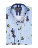 Light Blue Guitar Print Shirt with Matching Handkerchief-Makrom