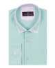 Light Green Double Collar Dotted Print Shirt-Makrom
