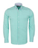 Light Green Double Collar Dotted Print Shirt-Makrom