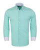 Light Green Double Collar Dotted Print Shirt-Makrom