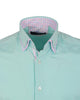 Light Green Double Collar Dotted Print Shirt-Makrom