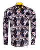 Lily Print Pure Cotton Men's Shirt with Matching Handkerchief-Makrom