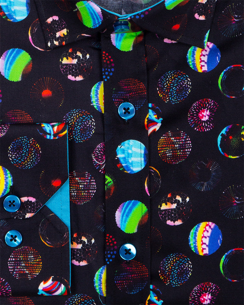 Marble Ball Print Pure Cotton Shirt-Makrom