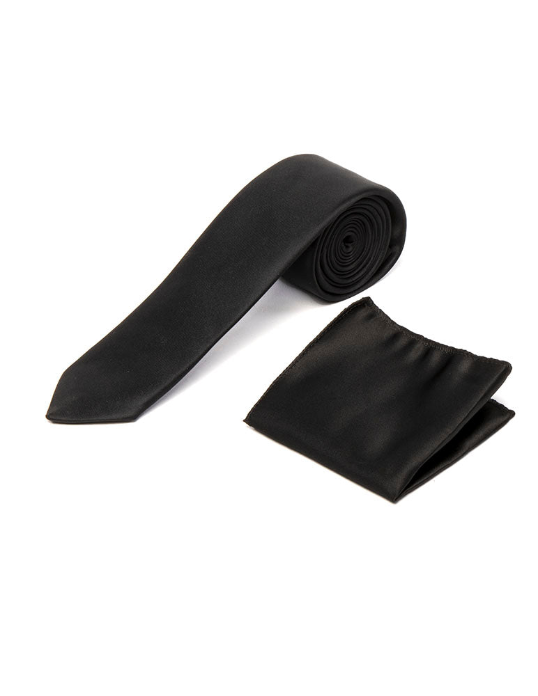 Men's Black Necktie KR 039-Makrom