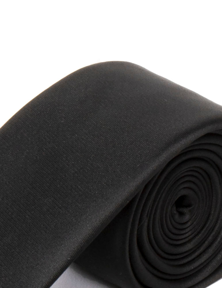 Men's Black Necktie KR 039-Makrom