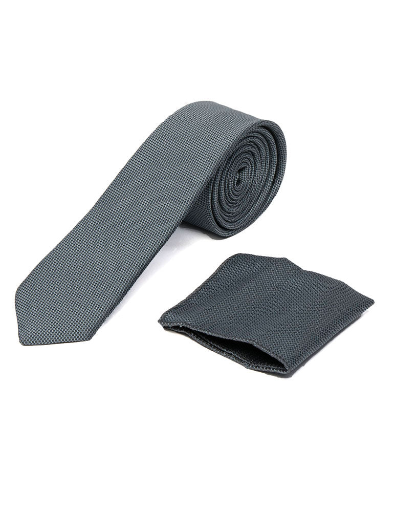 Men's Dark Grey Necktie KR 039-Makrom
