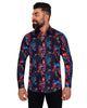Midnight Sky Print Pure Cotton Shirt-Makrom