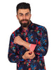 Midnight Sky Print Pure Cotton Shirt-Makrom