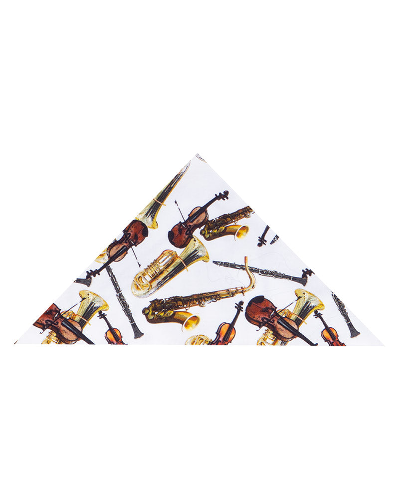 Musical Instrument Print Shirt with Matching Handkerchief-Makrom