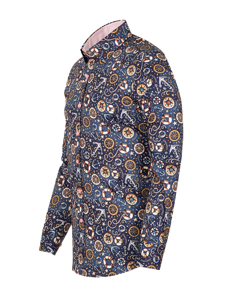 Nautical Print with Matching Handkerchief-Makrom