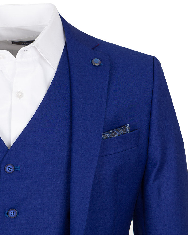 Navy Classic Plain 3 Piece Men's Suit-Makrom