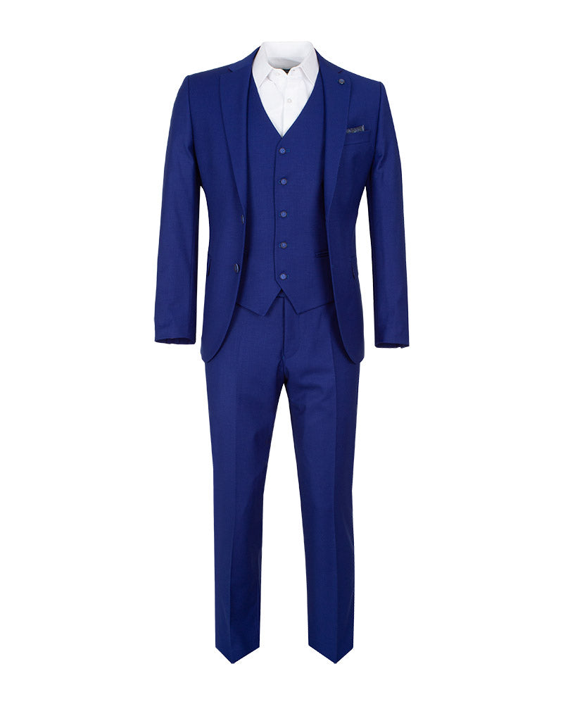Navy Classic Plain 3 Piece Men's Suit-Makrom